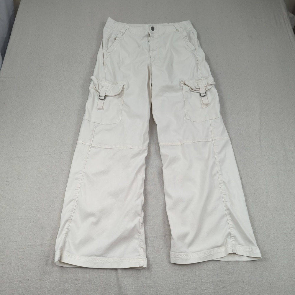 American Eagle Pants Womens 6 White Short Baggy Wide Leg‎ Cargo